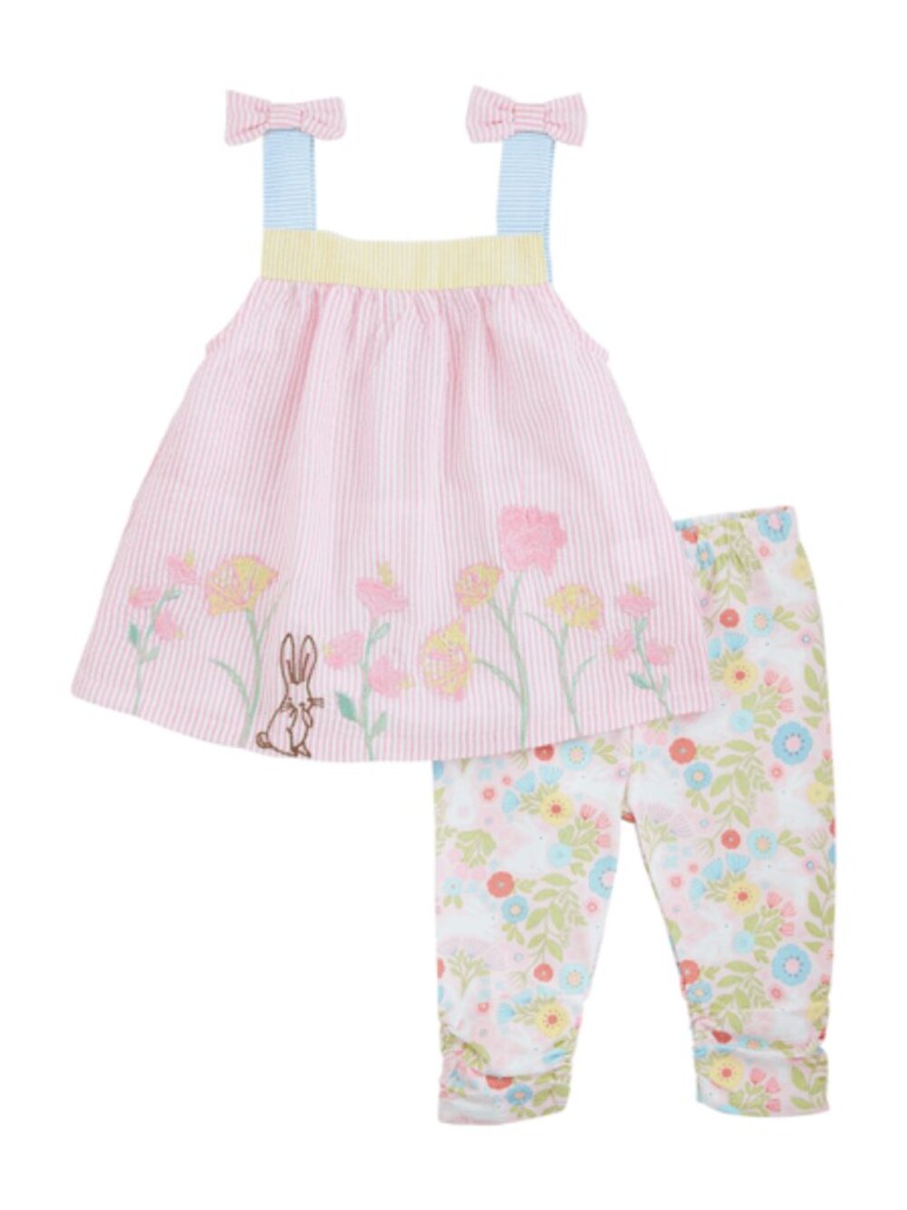 Mud Pie Floral Bunny Tunic Set